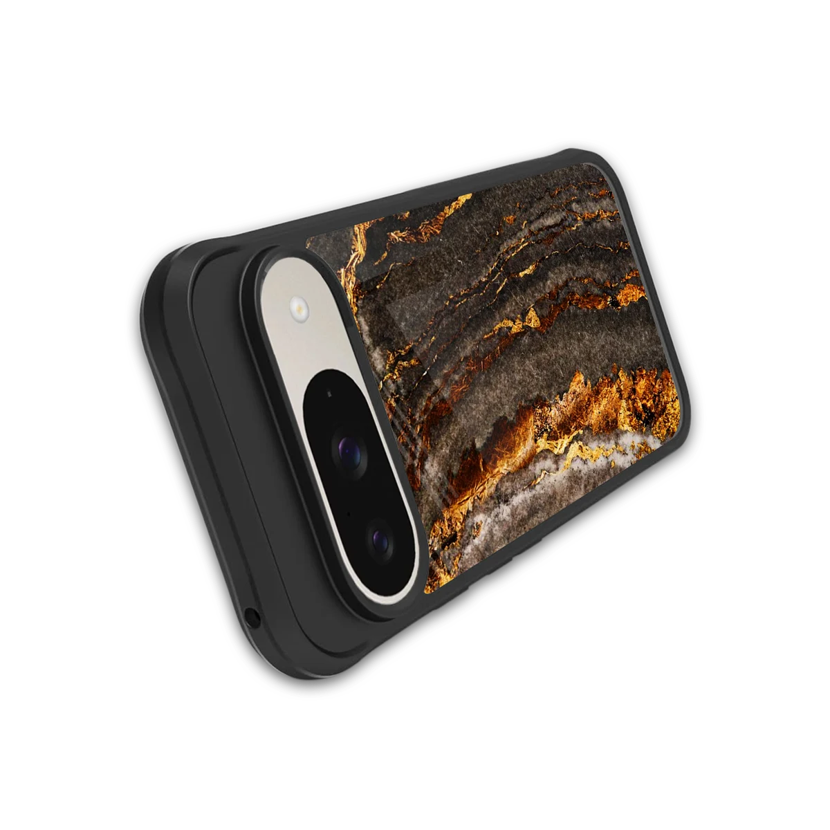 Golden Blaze stylish phone case for google pixel 9 | glossy glass and slim fit