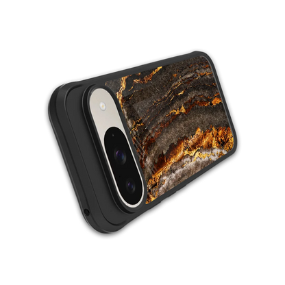 Golden Blaze stylish phone case for google pixel 9 | glossy glass and slim fit