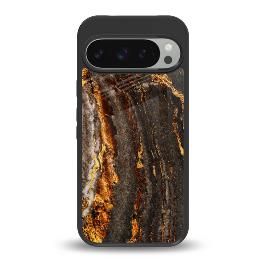 Golden Blaze back phone cover | glass case for google pixel 9 pro