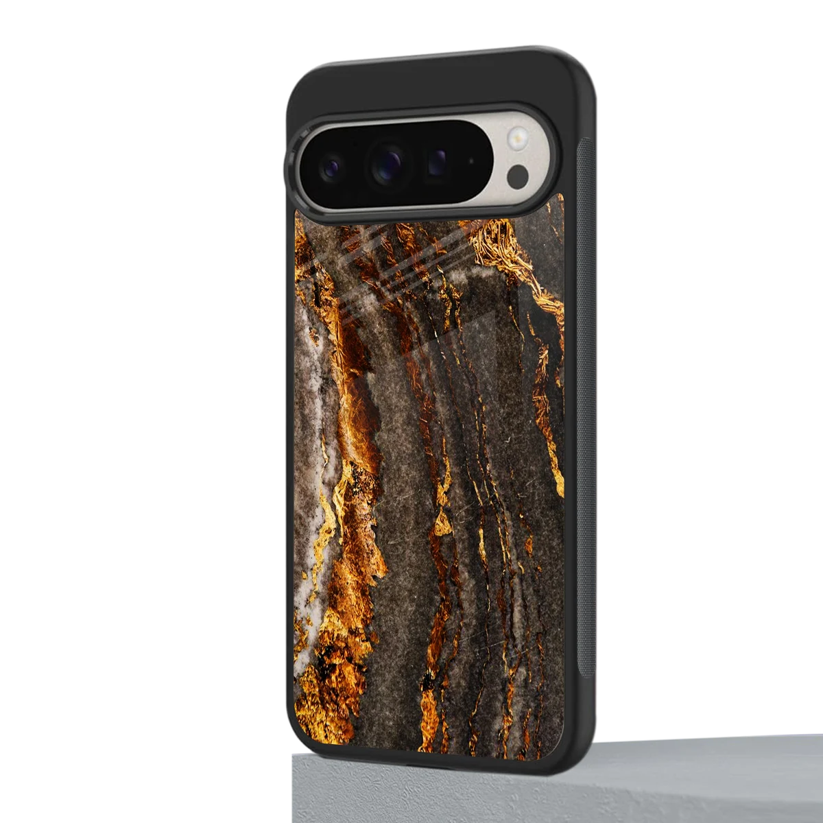Golden Blaze google pixel 9 pro mobile cover | shockproof glass phone case