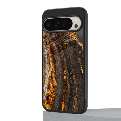 Golden Blaze google pixel 9 pro mobile cover | shockproof glass phone case