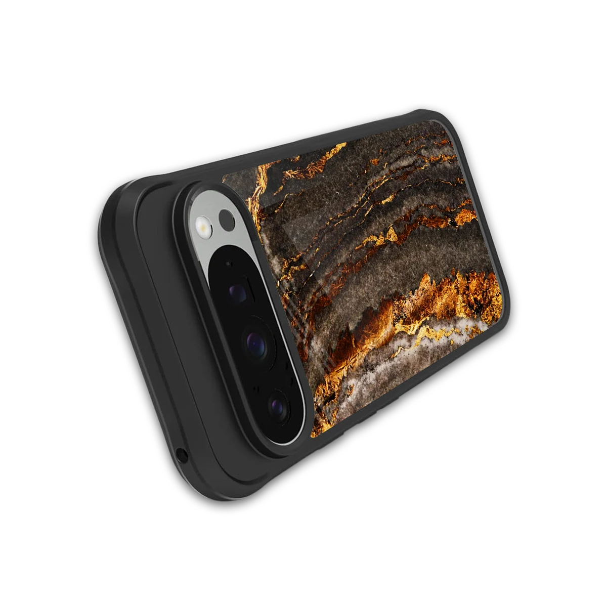 Golden Blaze stylish phone case for google pixel 9 pro | glossy glass and slim fit