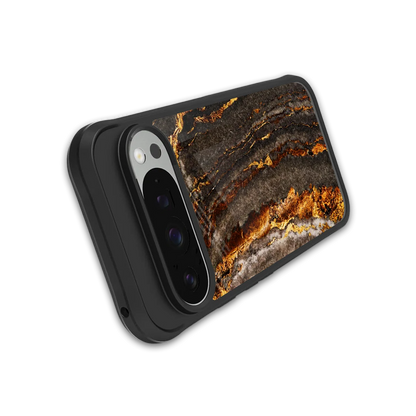Golden Blaze stylish phone case for google pixel 9 pro | glossy glass and slim fit