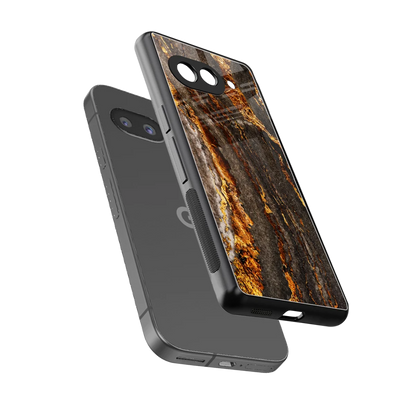 Golden Blaze sleek google pixel 10a cover with tempered glass back and TPU edges