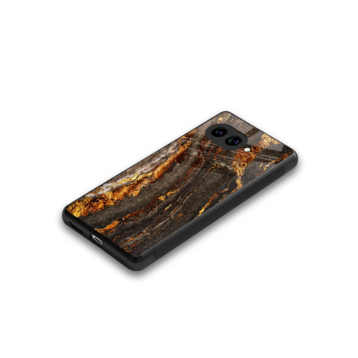 Golden Blaze stylish phone case for google pixel 10a | glossy glass and slim fit