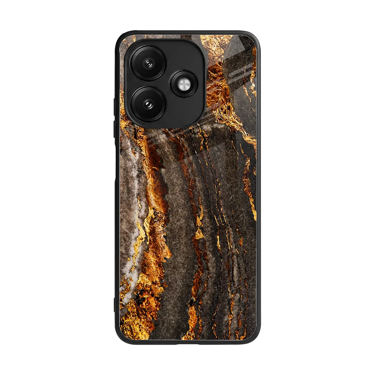 Golden Blaze back phone cover | glass case for redmi 12 5g