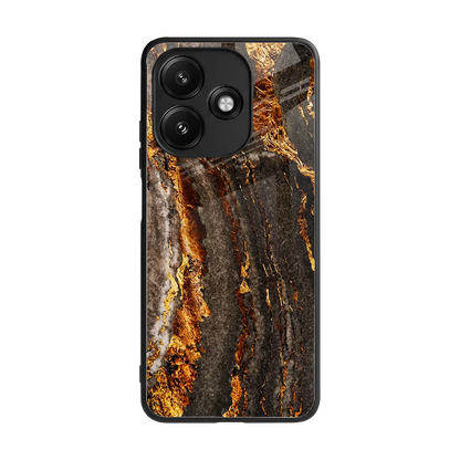 Golden Blaze back phone cover | glass case for redmi 12 5g