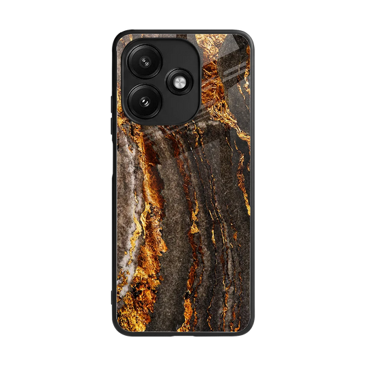Golden Blaze back phone cover | glass case for redmi 12 5g