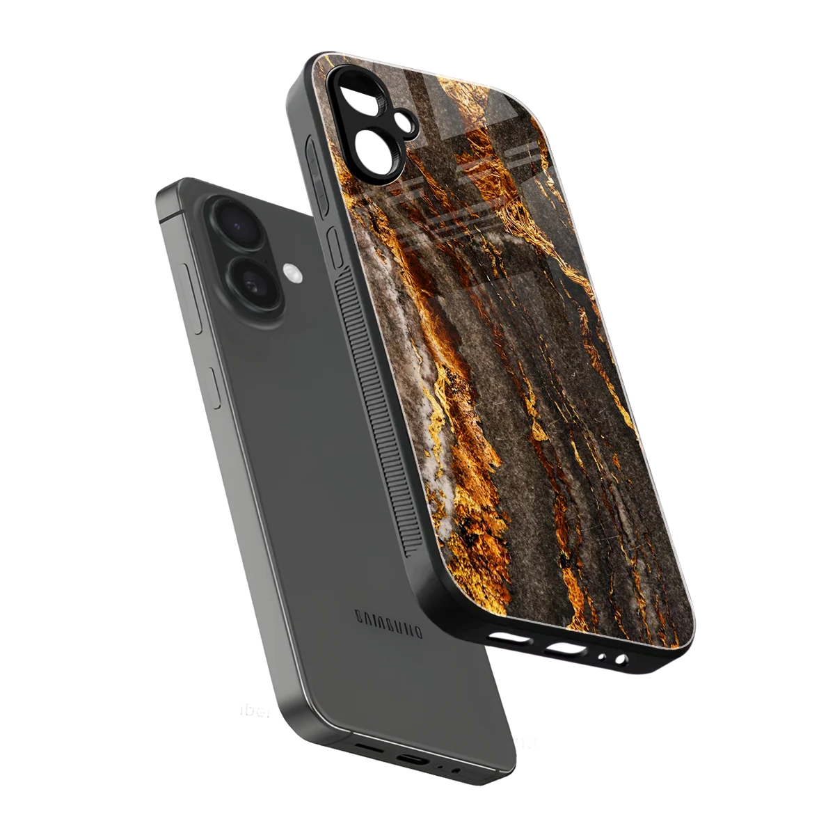 Golden Blaze sleek samsung galaxy a06 5g cover with tempered glass back and TPU edges