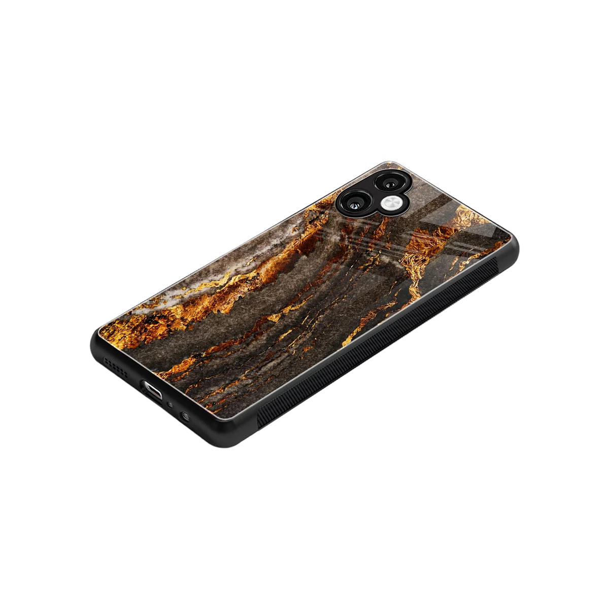 Golden Blaze stylish phone case for samsung galaxy a06 5g | glossy glass and slim fit