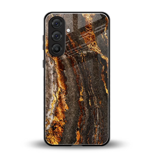 Golden Blaze back phone cover | glass case for samsung galaxy m35 5g
