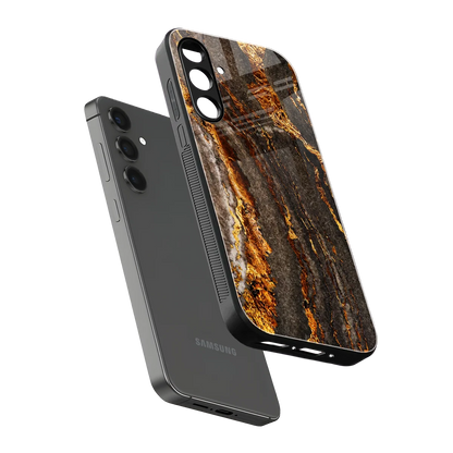 Golden Blaze sleek samsung galaxy m34 5g cover with tempered glass back and TPU edges