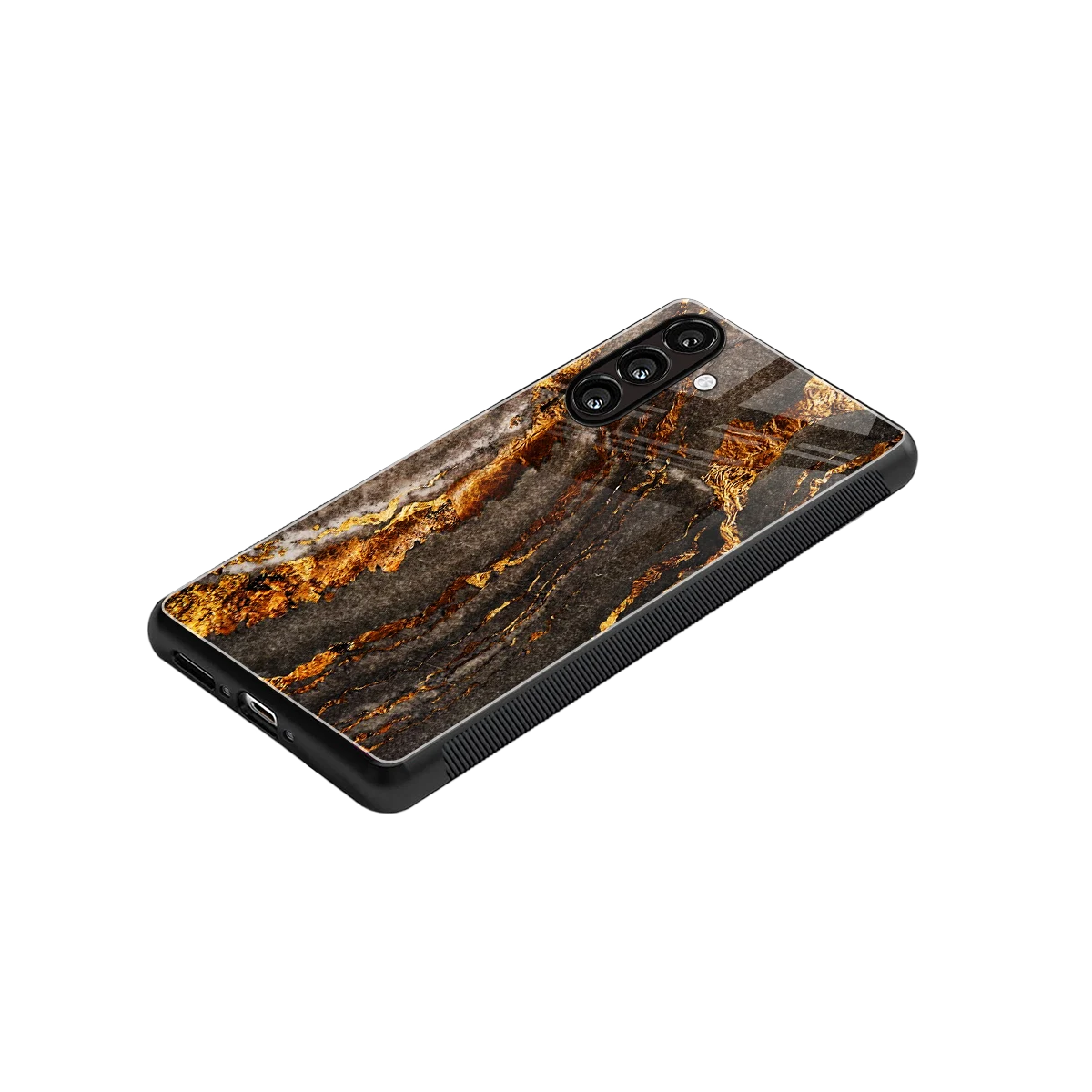 Golden Blaze stylish phone case for samsung galaxy a17 5g | glossy glass and slim fit