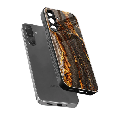 Golden Blaze sleek samsung galaxy m56 5g cover with tempered glass back and TPU edges