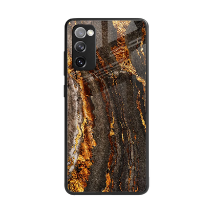 Golden Blaze back phone cover | glass case for samsung galaxy s20 fe
