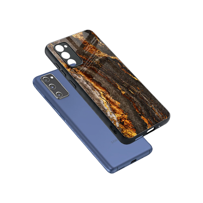 Golden Blaze sleek samsung galaxy s20 fe cover with tempered glass back and TPU edges