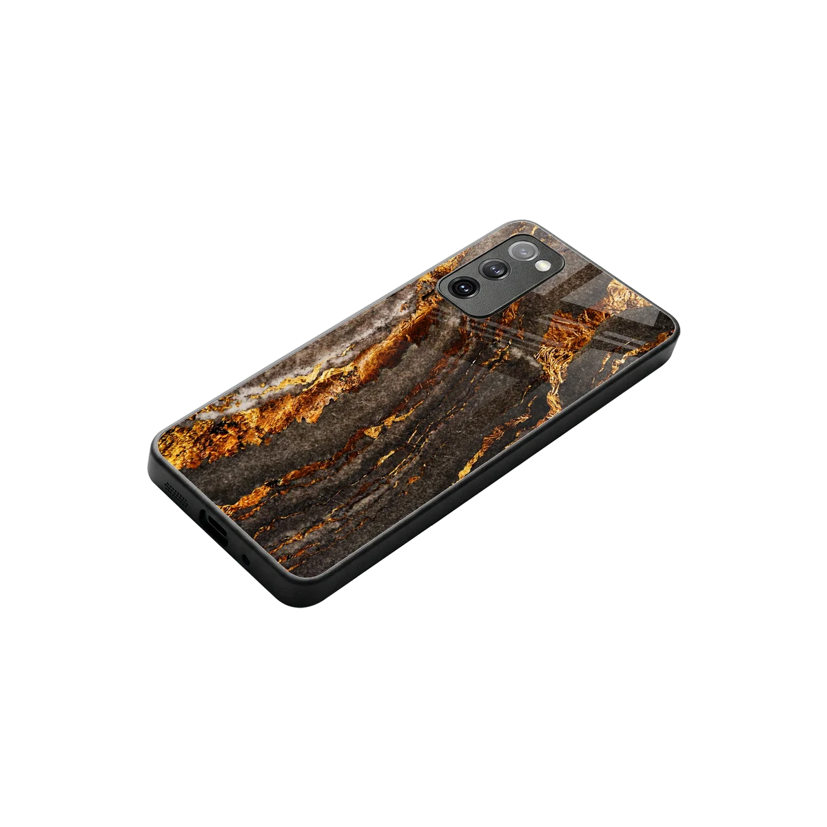 Golden Blaze stylish phone case for samsung galaxy s20 fe | glossy glass and slim fit