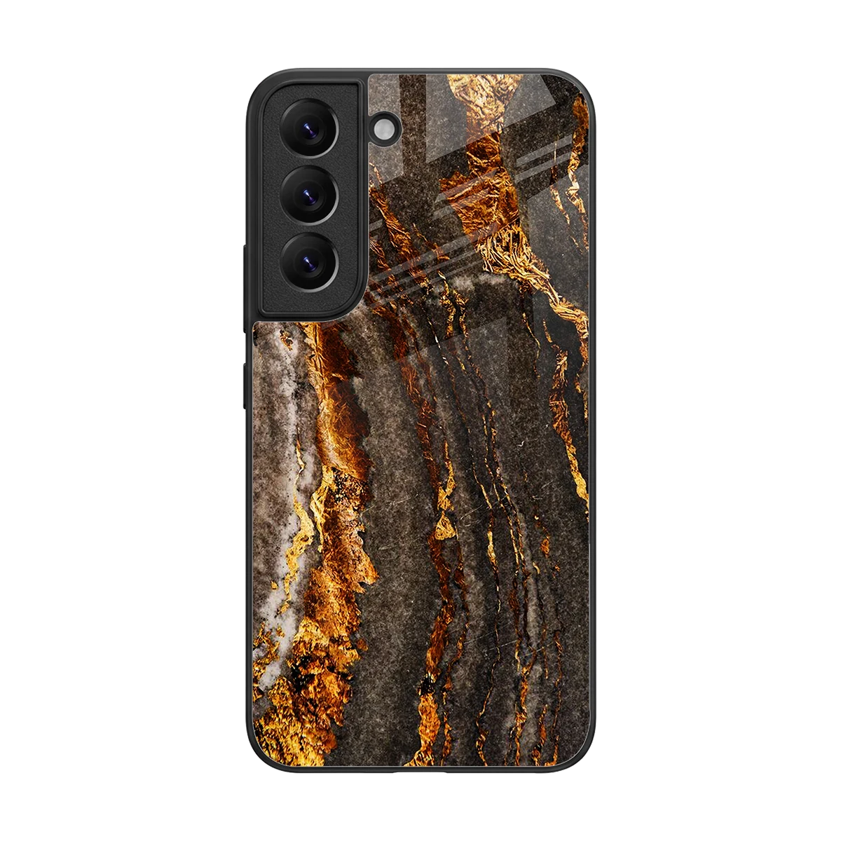 Golden Blaze back phone cover | glass case for samsung galaxy s22