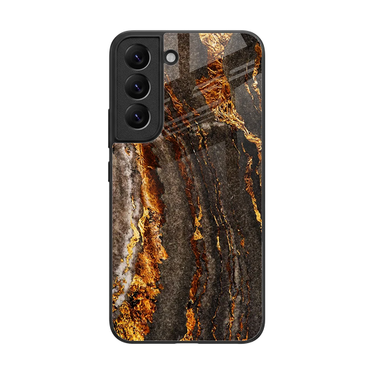 Golden Blaze back phone cover | glass case for samsung galaxy s22