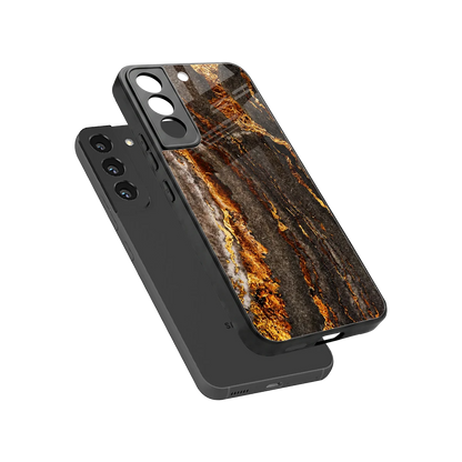 Golden Blaze sleek samsung galaxy s22 cover with tempered glass back and TPU edges