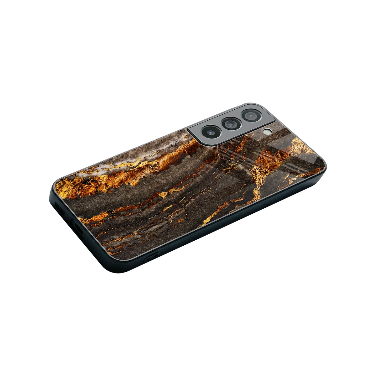 Golden Blaze stylish phone case for samsung galaxy s22 | glossy glass and slim fit