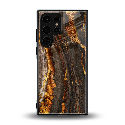 Golden Blaze back phone cover | glass case for samsung galaxy s23 ultra