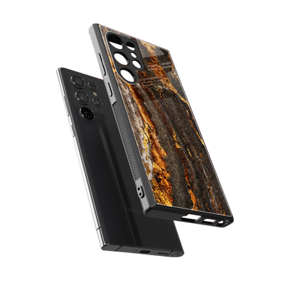 Golden Blaze sleek samsung galaxy s24 ultra cover with tempered glass back and TPU edges