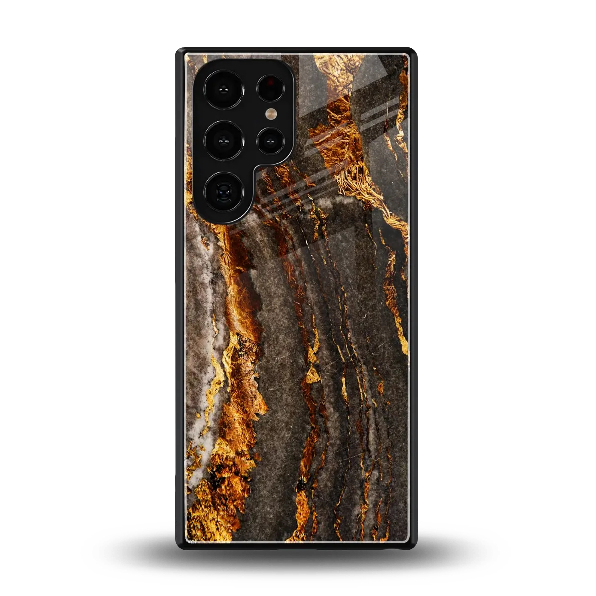 Golden Blaze back phone cover | glass case for samsung galaxy s25 ultra
