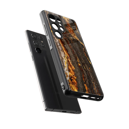 Golden Blaze sleek samsung galaxy s25 ultra cover with tempered glass back and TPU edges