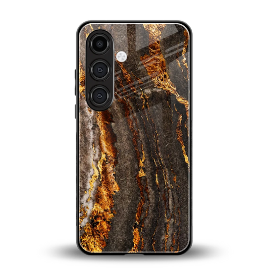 Golden Blaze back phone cover | glass case for samsung galaxy s23 fe