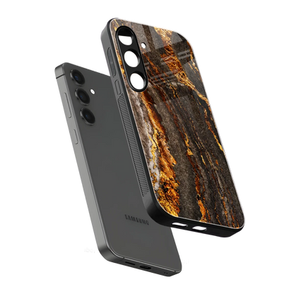 Golden Blaze sleek samsung galaxy s24 plus cover with tempered glass back and TPU edges