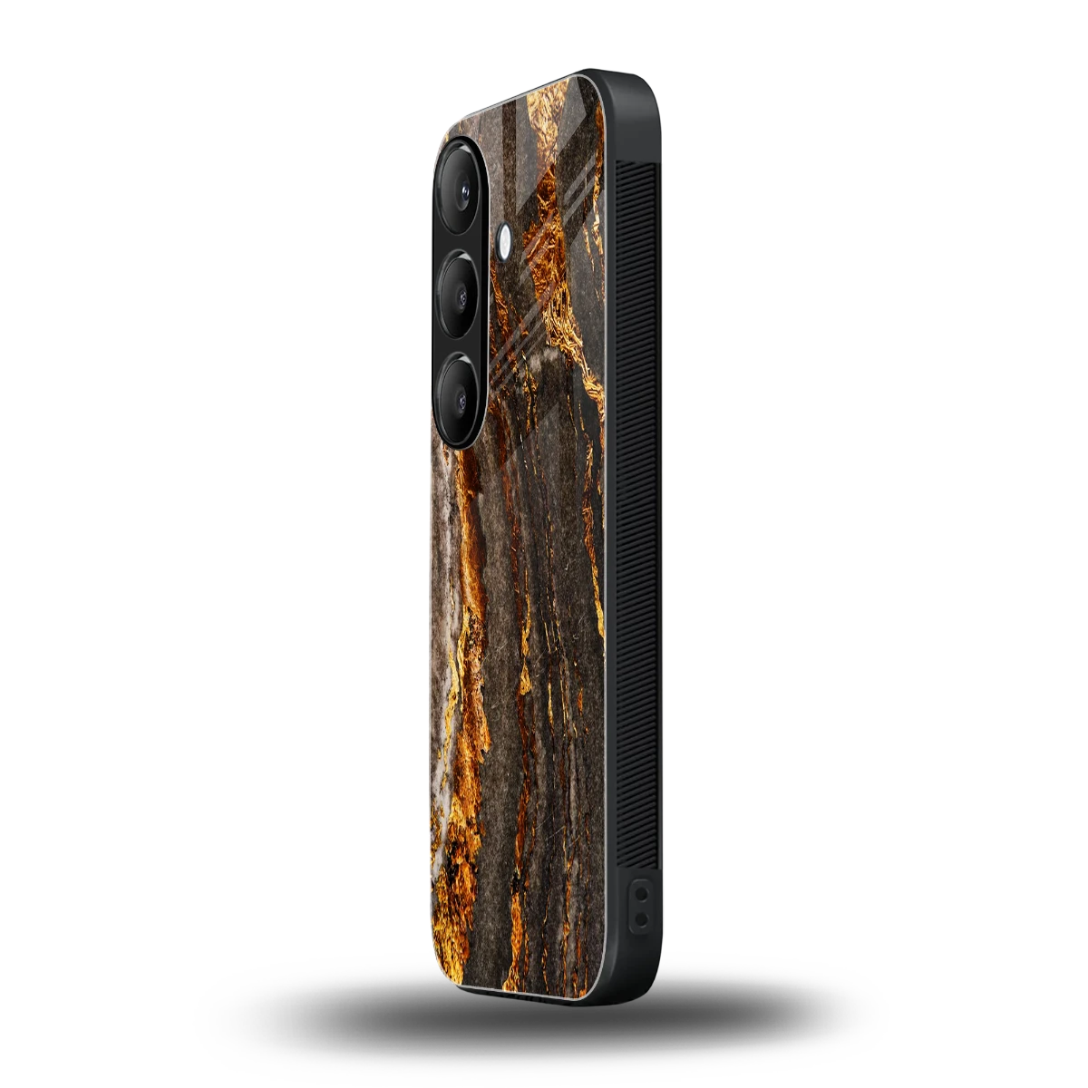 Golden Blaze samsung galaxy s25 mobile cover | shockproof glass phone case