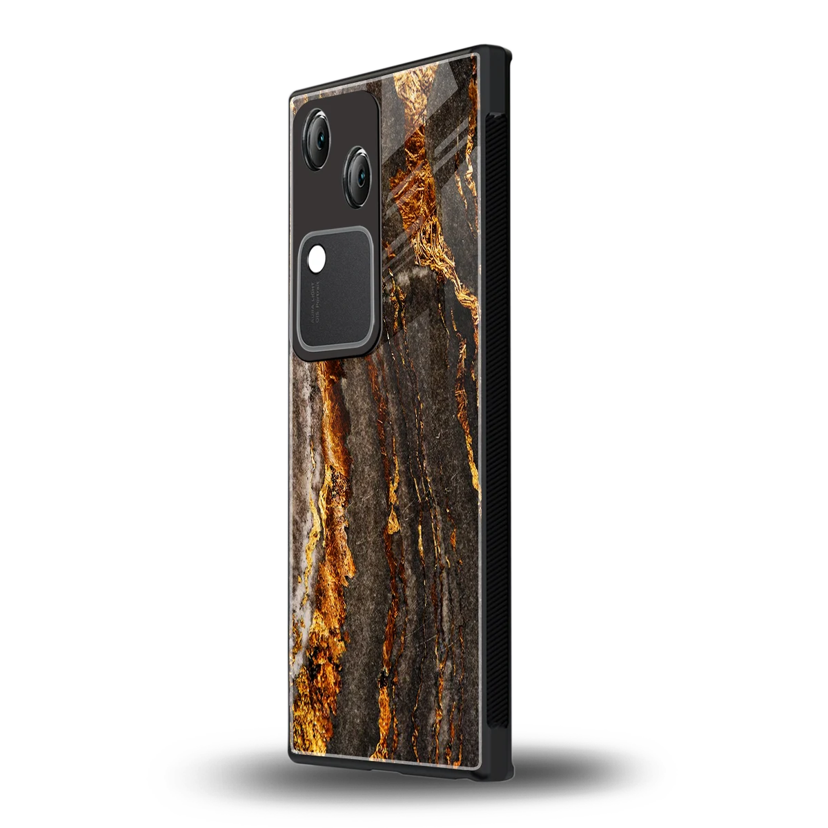 Golden Blaze vivo v30 mobile cover | shockproof glass phone case