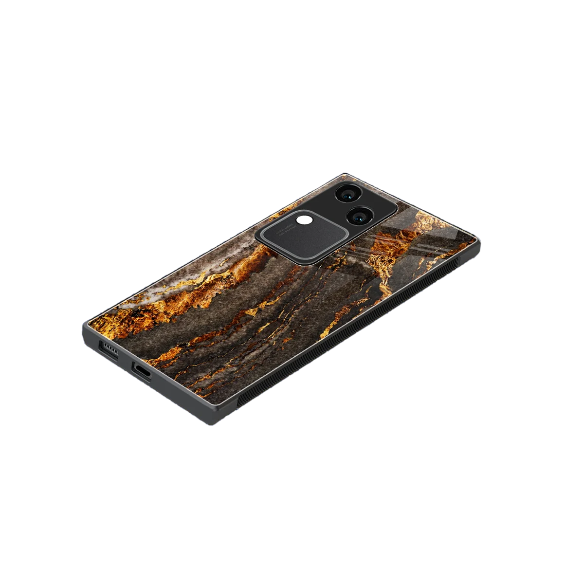 Golden Blaze stylish phone case for vivo v30 | glossy glass and slim fit