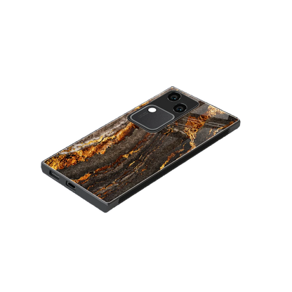 Golden Blaze stylish phone case for vivo v30 | glossy glass and slim fit