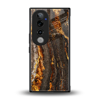 Golden Blaze back phone cover | glass case for vivo v40 pro
