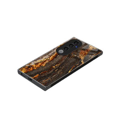 Golden Blaze stylish phone case for vivo v40 pro | glossy glass and slim fit