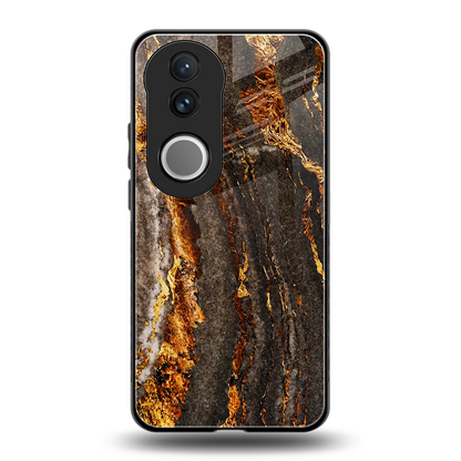 Golden Blaze back phone cover | glass case for vivo v50