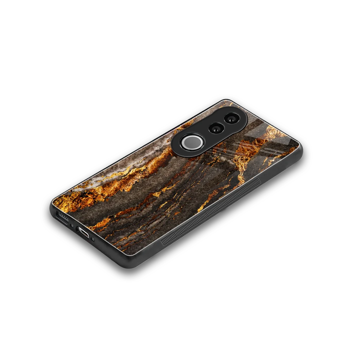 Golden Blaze stylish phone case for vivo v50 | glossy glass and slim fit