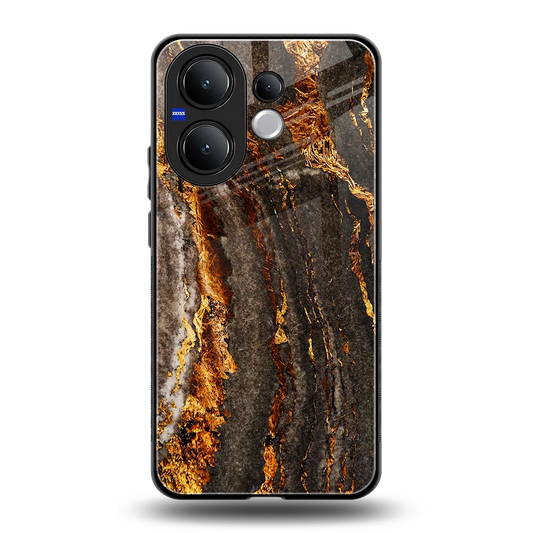 Golden Blaze back phone cover | glass case for vivo v60