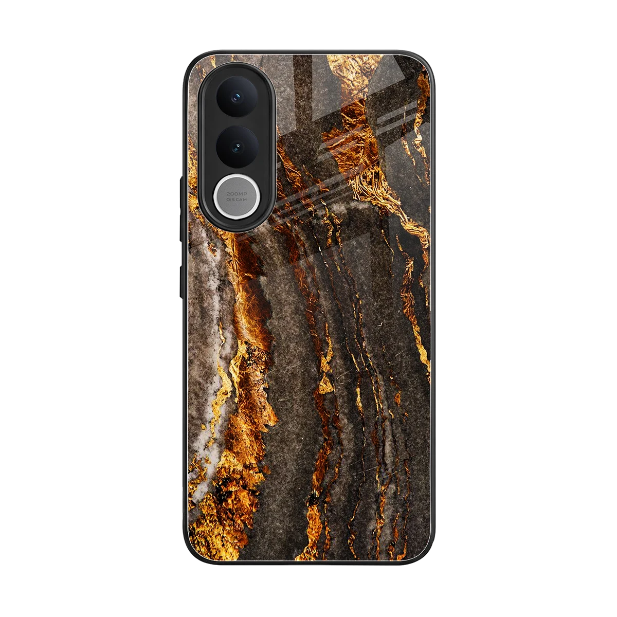 Golden Blaze back phone cover | glass case for vivo v70 fe