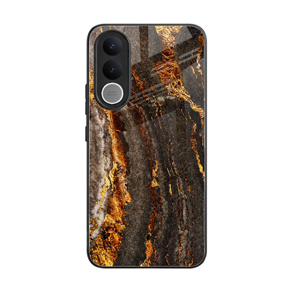 Golden Blaze back phone cover | glass case for vivo v70 fe
