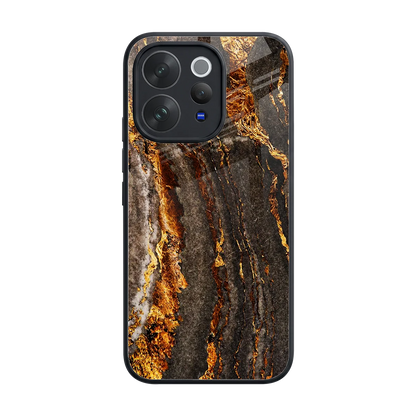 Golden Blaze back phone cover | glass case for vivo v70 elite