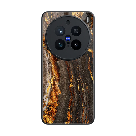 Golden Blaze back phone cover | glass case for vivo x200 pro