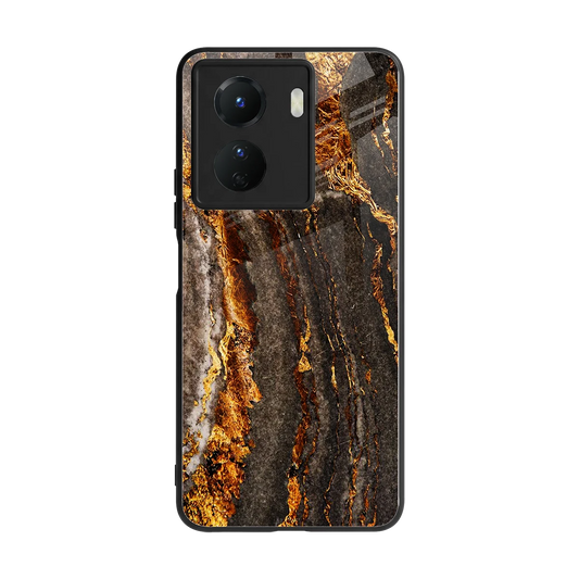 Golden Blaze back phone cover | glass case for vivo y16