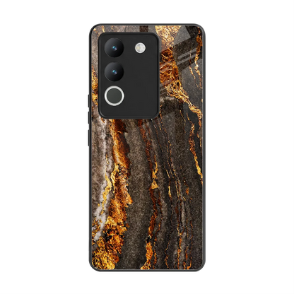 Golden Blaze back phone cover | glass case for vivo y200 5g