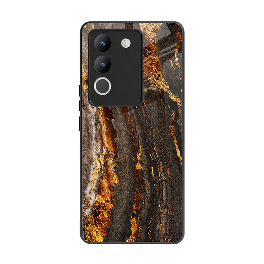 Golden Blaze back phone cover | glass case for vivo y200 5g