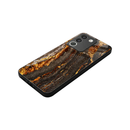 Golden Blaze stylish phone case for vivo y200 5g | glossy glass and slim fit