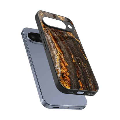 Golden Blaze sleek google pixel 10 cover with tempered glass back and TPU edges