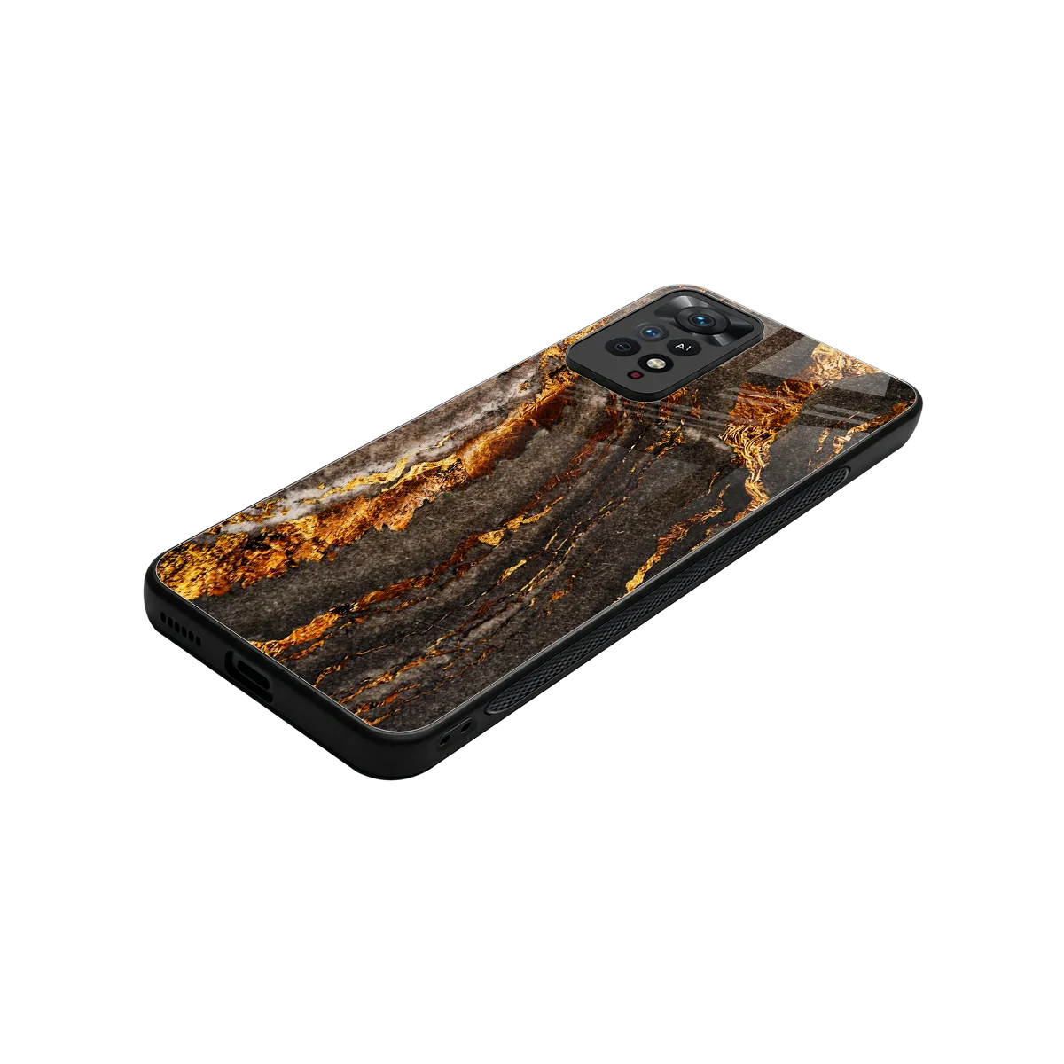 Golden Blaze stylish phone case for redmi note 11 pro | glossy glass and slim fit